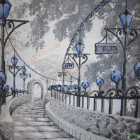 Ткань гобелен Alley Blue