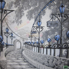 Тканина гобелен Alley Blue Тканина гобелен Alley Blue