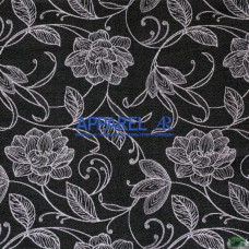 Тканина Рогожка Geneva Flowers Black 10