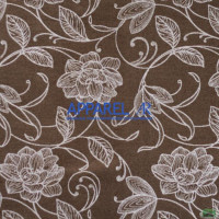 Тканина Рогожка Geneva Flowers Brown 08